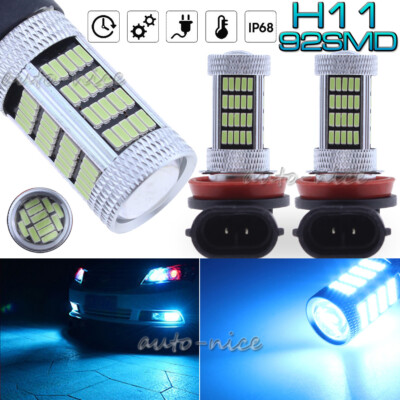 2x 92SMD H11 H8 LED Fog Light Bulbs + Decoder For Mercedes W211 W212 W164 W221
