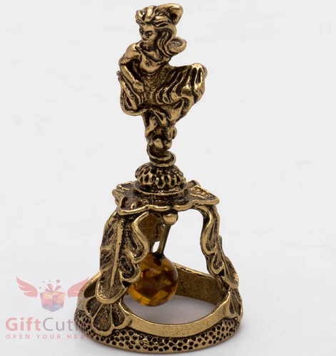 Solid Brass Amber Figurine Bell Virgo Astrology Zodiac sign Horoscope IronWork