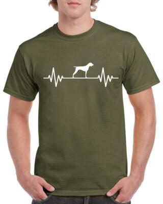 Unisex Herren Hund Geschenke TShirt Geschenk Deutsch Kurzhaar Zeiger Herzschlag Puls
