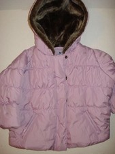 London Fog Toddler Girls Purple Winter Coat With Hood/ Faux Fur Trim Sz 2T
