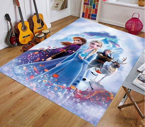 Kinder Teppich Fußmatten 3D Anna Elsa Prinzessin Teppich Mädchen Bodenmatte Neu - Bild 17 von 20