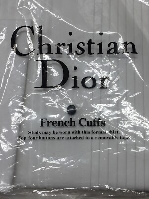 NEW Christian Dior Mens White Dress Shirt w/French Cuffs Size 15.5