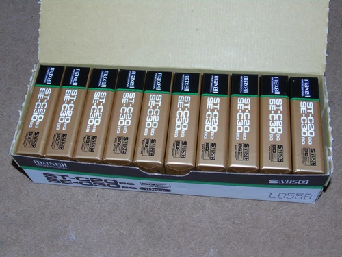 10 x Brand New Maxell Broadcast Quality Compact S-VHSC 30 Minute Video Cassettes