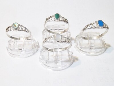 Open Link Bezel Set .925 Sterling Silver Style Ring  ... R12