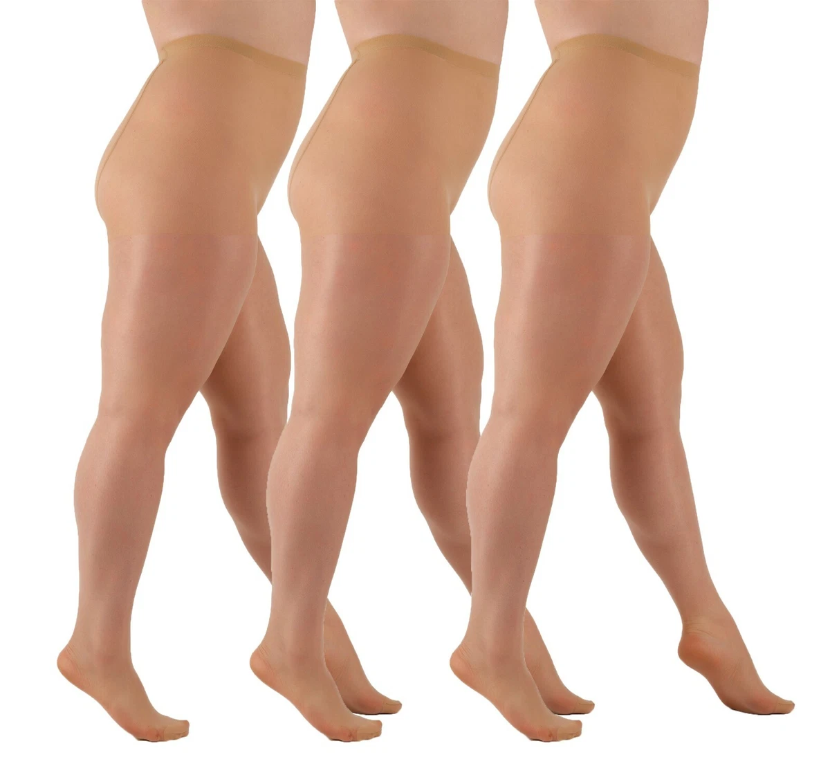 Women Plus Size Nude Everyday Sheer 20 Denier Tights Uniform Work