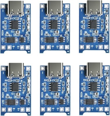 6 Pieces Type-C USB-C TC4056 5V 1A Li-ion Lithium Battery Charging Board