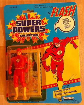 1984 The Flash DC Super Powers Kenner Canadian 12 back card Factory Sealed 84'