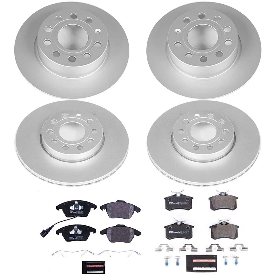 ESK5749 Kits de discos de freno y pastillas Powerstop juego de 4 ruedas delanteras y traseras para VW Sedán Foto 2 de 4