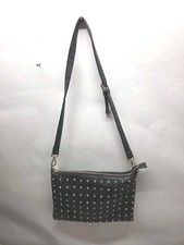 Women's Charming Charlie Black Studded Clutch/Crossbody Bag w/ Detachable Strap