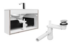 Space Saving Waste Kit Telescopic Trap Bathroom Sink Complete Pop Up Click Clack