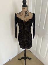 Fashion Nova Maura Mesh Dress, Black, NWT, Size XL