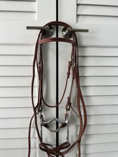 New Leather Western Horse Bridle W/ Turquoise Cross Reins  Aluminum Curb Bit