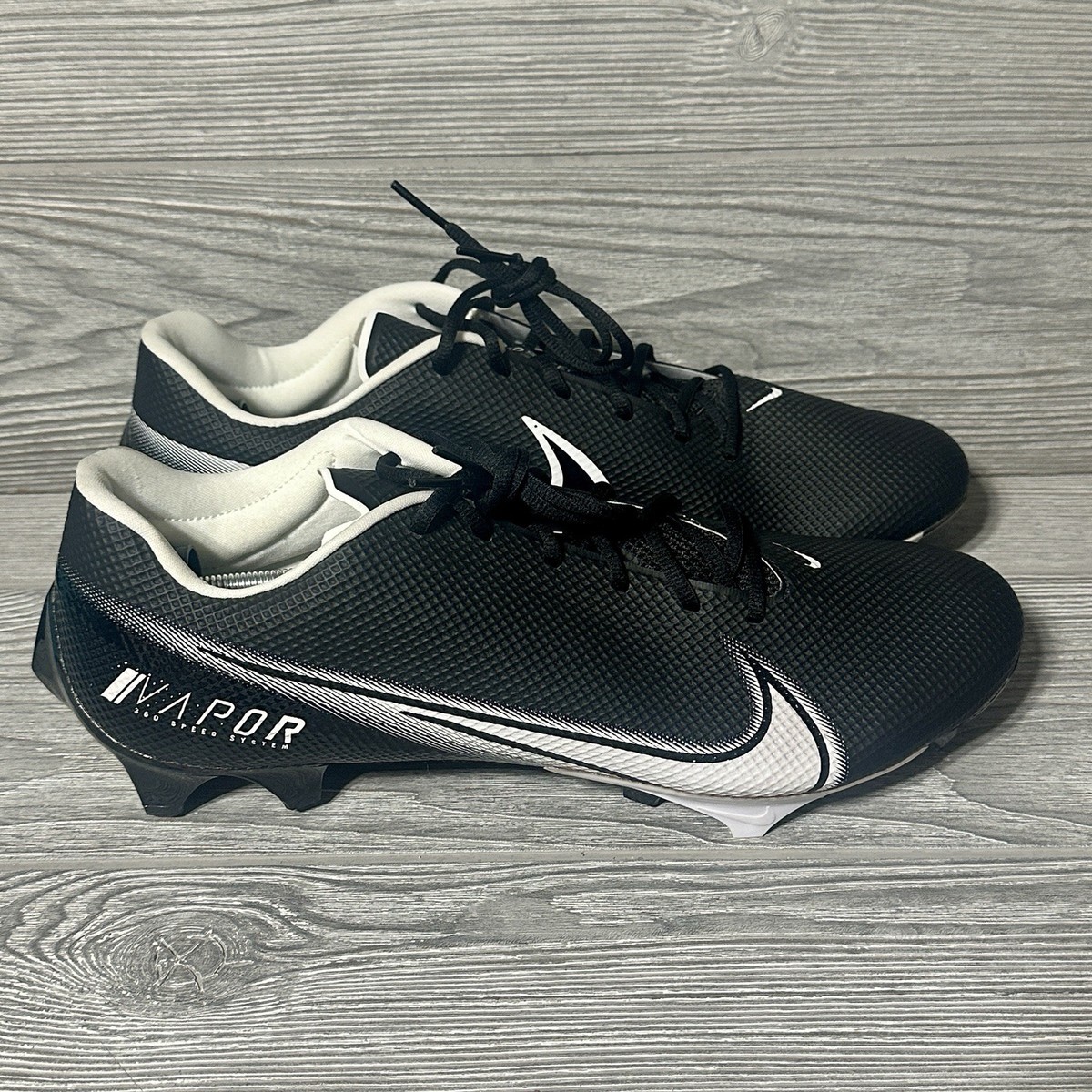 Size 10 WIDE Nike Vapor Edge Speed 360 Black White Football Cleats CV6350-001 Nike Vapor Edge Speed 360 Low Wide Football Cleats CV6350  main image 3