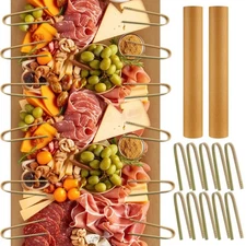 Totally 18 Inch x 200 Feet Charcuterie Paper Table Runner with 20 Bamboo Tong...