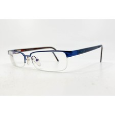Police V2841 Blue Metal Half Rim Eyeglass Frames Women 53-16-135 Italy F45
