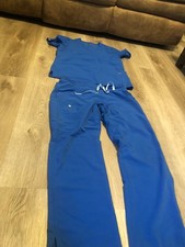 LOT FIGS Scrubs Top and Bottom Pants Shirt Set Blue Medium M PO 1810 1805 E8