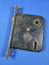 C.1900 Mortise Lock Set YALE & TOWNE w/ Club Mark, Working Condition