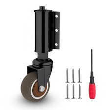 2 Inch Silent Gate Wheel For Wooden Gate 80 Lbs Spring Loaded Swivel TPR Roller