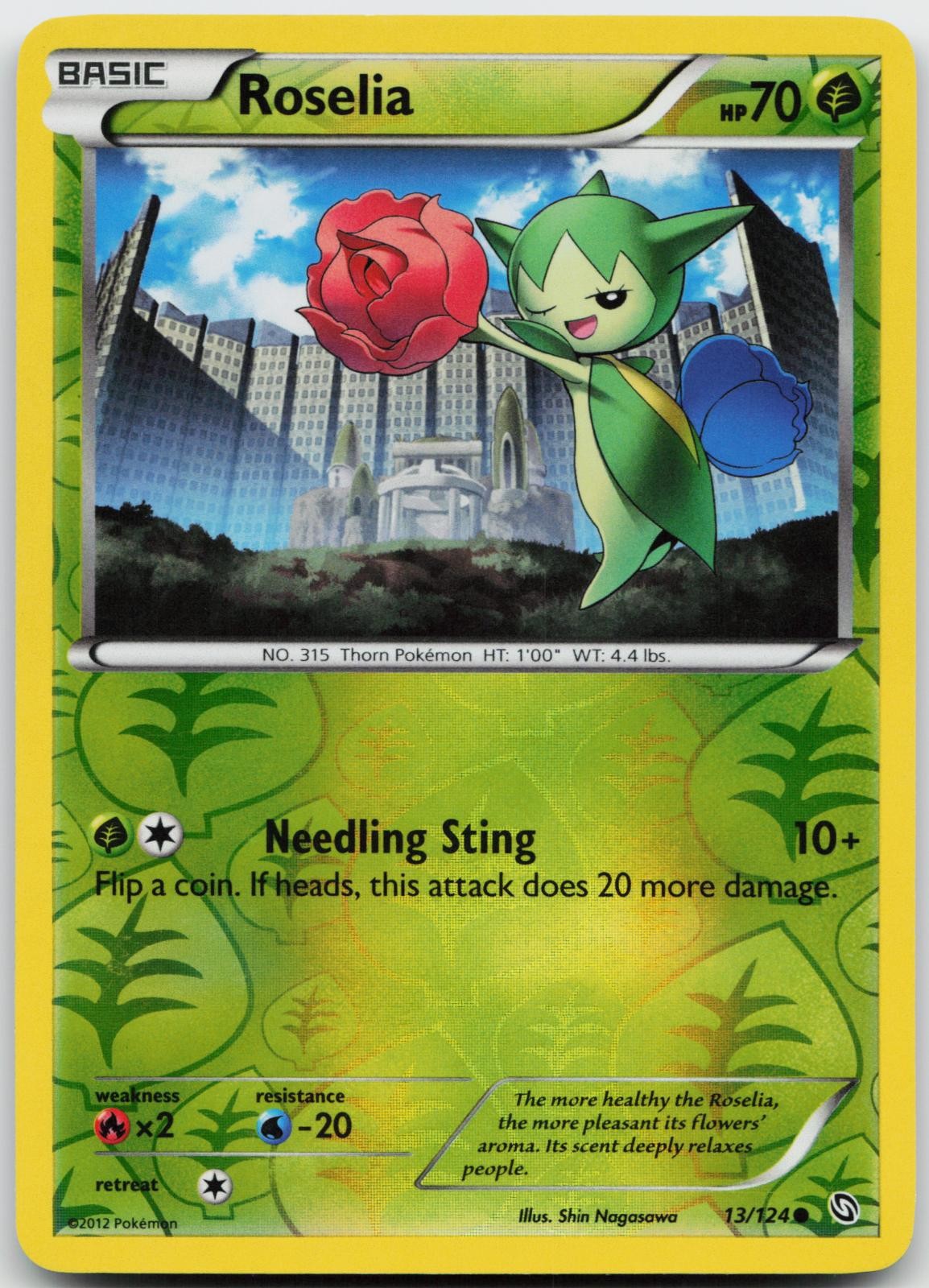 Roselia 13/124 Reverse Holo Pokemon Dragons Exalted - LP