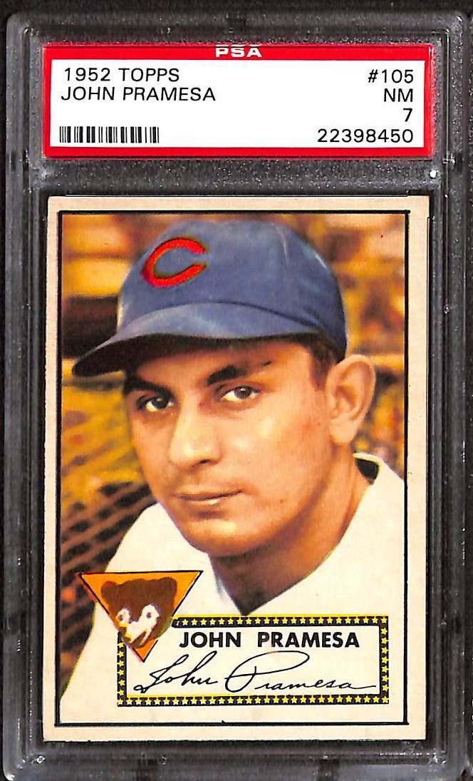 1952 Topps #105 JOHN PRAMESA PSA 7 NM 22398450
