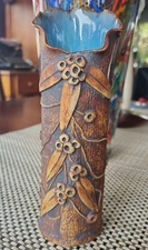 Vtg Australian Glaze Vase Coober Pedy Underground Pottery Signed 19cm Derek Rowe