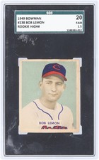 Bob Lemon Cleveland Indians 1949 Bowman #238 SGC Authenticated 1.5 Rookie Card. rookie card picture