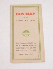 Bus Coach Pocket Map Scottish Bus Group W. Alexander Scottish Motor Traction