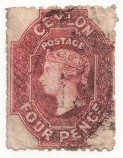 Ceylon 1886 - SG 65, 4d - P12.5 W6 Used