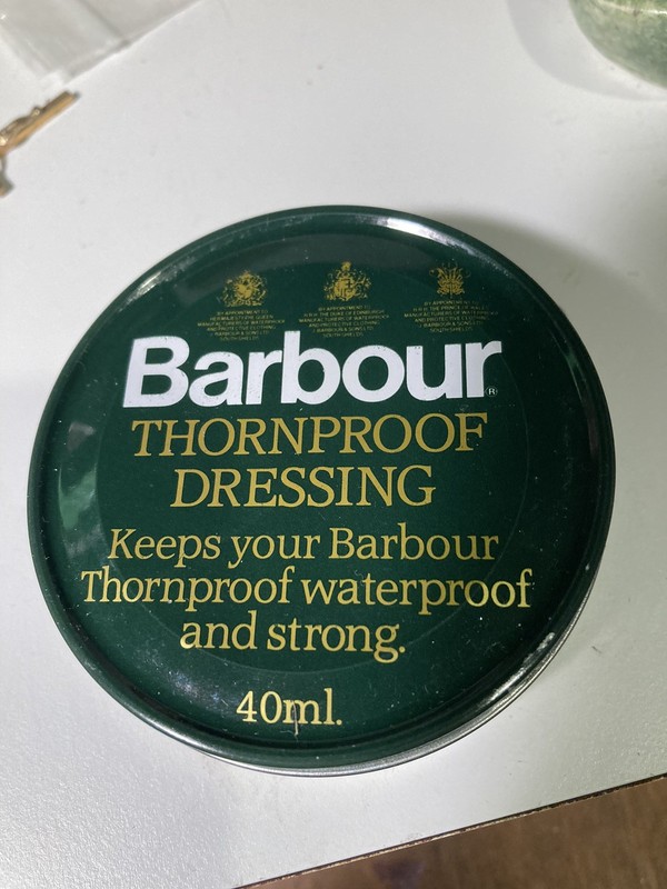 Barbour Thornproof Waterproof Dressing 40ml Metal Can Wax Dressing Jacket New