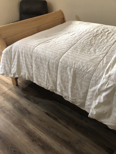 BLUE RIDGE HOME F/QUEEN COTTON DOWN ALT COMFORTER DAMASK 88x88" WHITE BLANKET