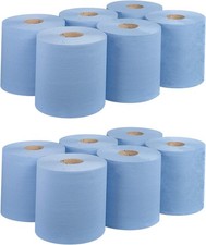 12 x Centre Feed Rolls Blue Tissue Paper Roll (2 Ply)