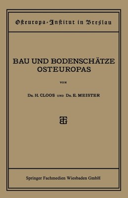 Cloos - Bau Und Bodenschatze Osteuropas  Eine Einfuhrung - New paperba - X555z