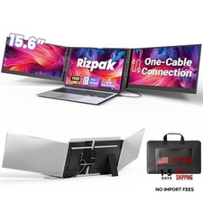 One Cable Laptop Screen Extender, 15.6  Ultra-Slim Triple 15.6  Triple Monitor