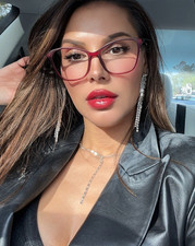 Cat Eye Oversized Vintage JOLENE Clear Lens Eyeglasses Glasses SHADZ Fashion  