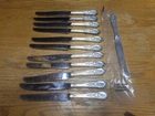 12 WALLACE ROSEPOINT STERLING SILVER HANDLED  9" DINNERWARE KNIVES