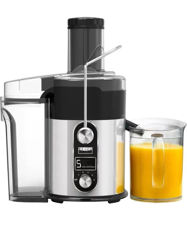 bella PRO - 5-Speed Centrifugal Digital Juice Extractor - Stainless Steel- New