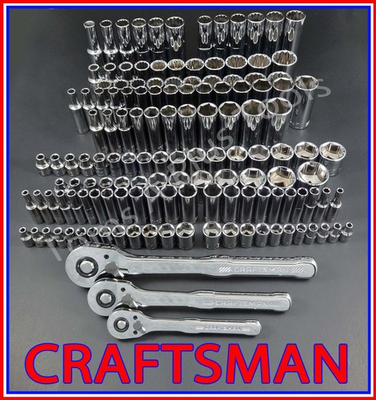 #ad #ad CRAFTSMAN 139pc 1 4 3 8 1 2 SAE METRIC MM socket set w 3pc 72 tooth ratchet set $227.51