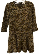Loft Ann Taylor Womens Long Sleeve Animal Print ZIP Back Short Dress Size XS