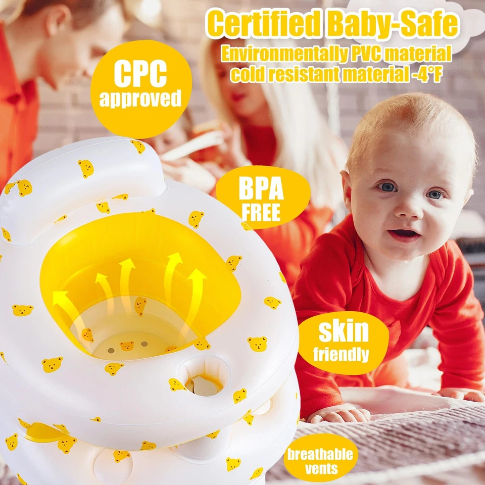 Модернизированное надувное детское сиденье для младенцев 3-36 месяцев, надувное детское кресло S... - Изображение 3 из 4