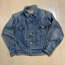 Vintage 1950's Levi's 507XX 2nd Bige Denim Jacket Size S Blue Length 50cm