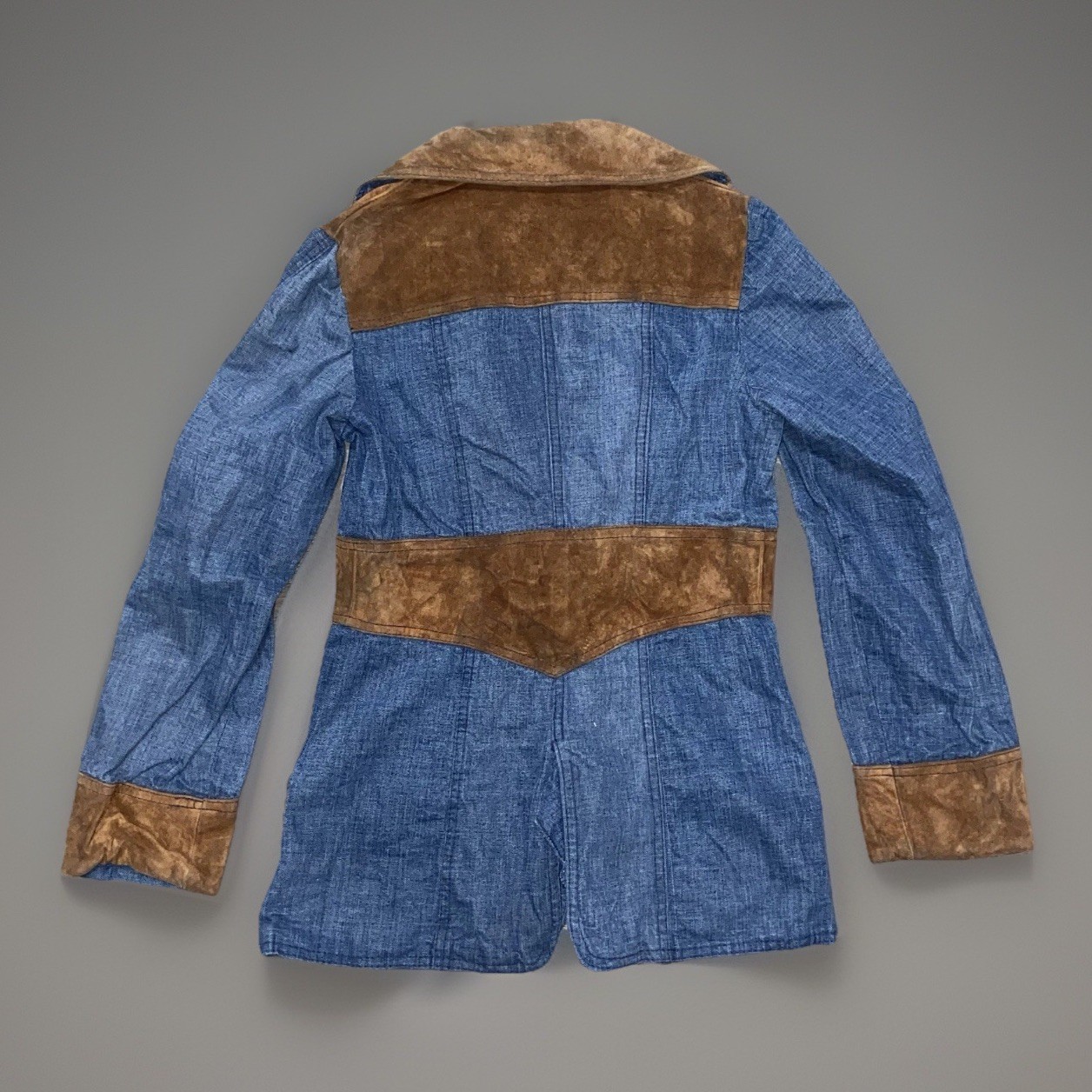 Vintage Patchwork Leather Western Jacket 70s Brow… - image 4