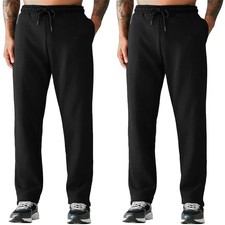 Pack of 2 Tracksuit Bottoms for Mens Fleece Jogging Sweatpant Gym Workout Jogger