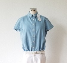 Closed Kurzarm Jeans Hemd hellblau aus 100% Organic Cotton Größe M NP € 179,00