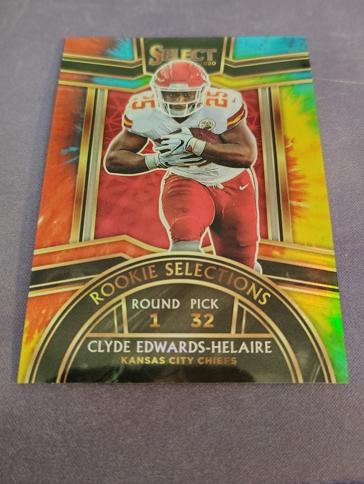 Clyde Edwards-Helaire 2020 Select Rookie Selections Tie Dye Prizm /25 SP RC