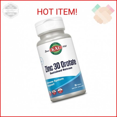 KAL Zinc Orotate 30mg, Sustained Release, Chelated Zinc Tablets, Immune Support