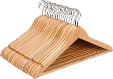 Wooden Coat Hangers, 20 Pack High Grade 17.5 Inch Wood Suit Hangers with Non Sli