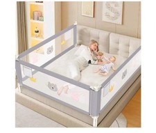 Height Adjustable Bed Rail for Toddlers, Safety Rail Twin Bed 3 Sides 74x74x39
