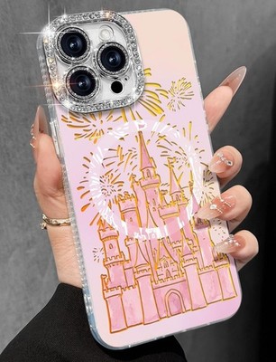 iPhone 15 ProMax Case - Aesthetic Cute Holographic i 15 Pro Max Case with Diamon
