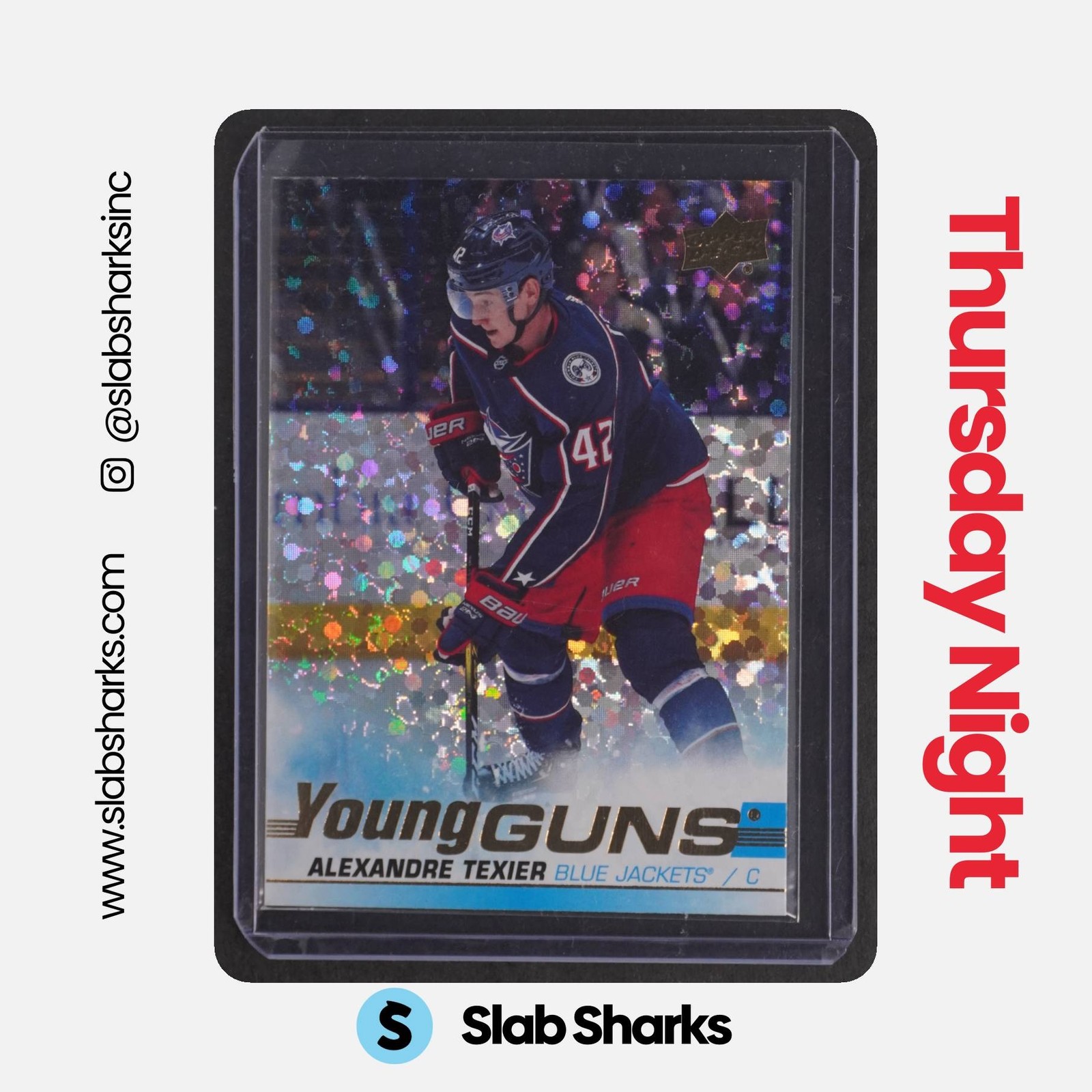 2019 UPPER DECK #225 ALEXANDRE TEXIER SPECKLED RAINBOW FOIL YOUNG GUNS RC ROOKIE