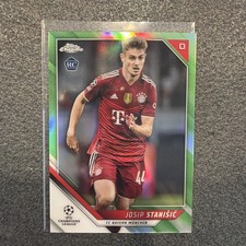 2021-22 Topps Chrome UCL Neon Green Refractor #/99 Josip Stanisic Bayern Munich